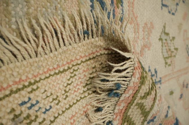 Pre-1900 Antique Oushak Turkish Wool Area Rug 7'x9' - 18