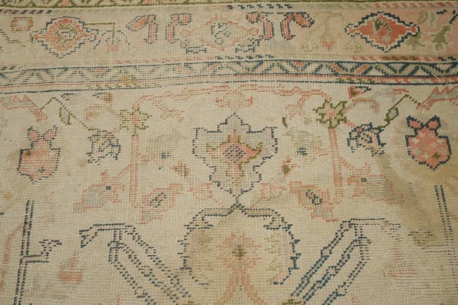 Pre-1900 Antique Oushak Turkish Wool Area Rug 7'x9' - 6