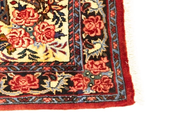 Vintage Cream Floral 3X5 Bidjar Halvaei Persian Rug - 10