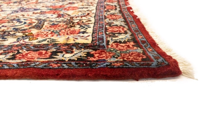 Vintage Cream Floral 3X5 Bidjar Halvaei Persian Rug - 12
