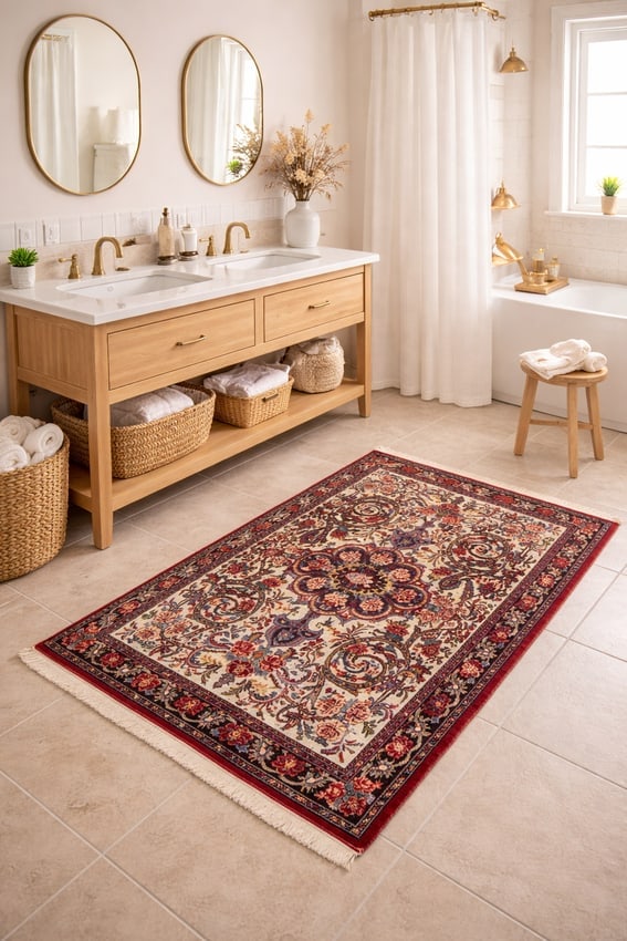 Vintage Cream Floral 3X5 Bidjar Halvaei Persian Rug - 2