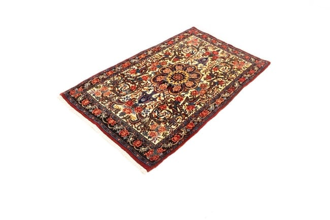 Vintage Cream Floral 3X5 Bidjar Halvaei Persian Rug - 4