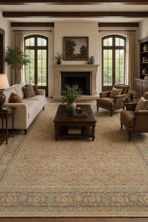 Antique Vegetable Dye Sultanabad Persian Area Rug 10x13 - 2