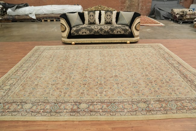 Antique Vegetable Dye Sultanabad Persian Area Rug 10x13 - 4