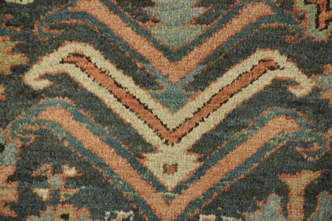Pre-1900 Antique Heriz Serapi Persian Wool Area Rug 9x12 - 12