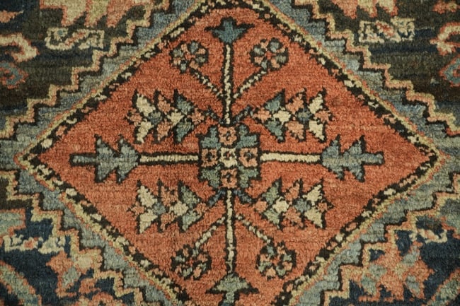 Pre-1900 Antique Heriz Serapi Persian Wool Area Rug 9x12 - 8