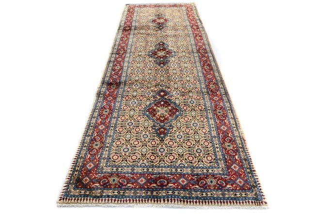 Vintage Cream Floral 3'4X9'6 Mood Persian Runner Rug - 10