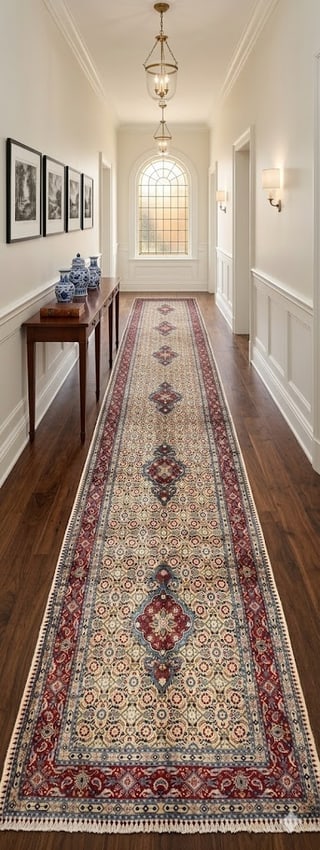 Vintage Cream Floral 3'4X9'6 Mood Persian Runner Rug - 2
