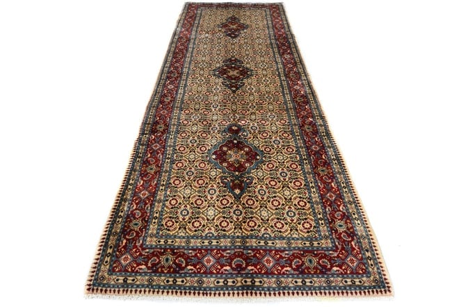 Vintage Cream Floral 3'4X9'6 Mood Persian Runner Rug - 3