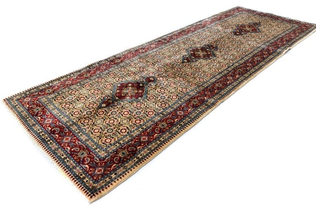 Vintage Cream Floral 3'4X9'6 Mood Persian Runner Rug - 4