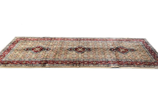 Vintage Cream Floral 3'4X9'6 Mood Persian Runner Rug - 5