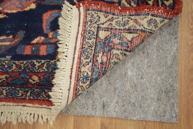 Antique Navy Blue and Pink Lilian Persian Wool Floral Rug 5x7 - 6