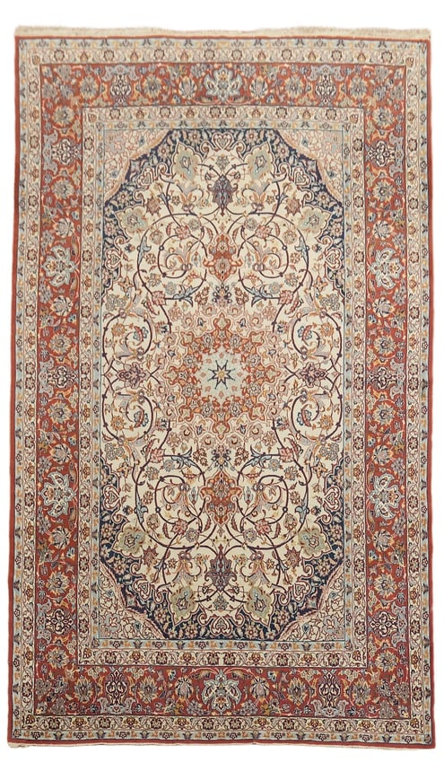 Super Fine Antique Isfahan Persian Wool Rug 5x8 (1 of 17)