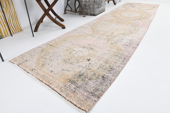 2'8'' x 11'1'' Vintage Wool Runner Rug - 5952 - 5