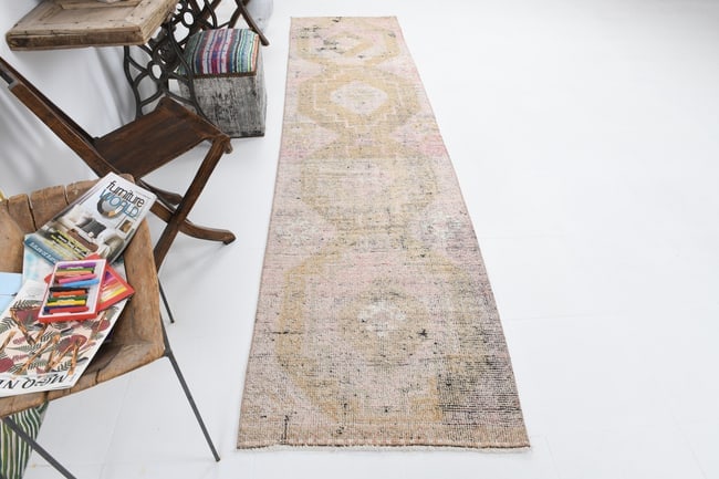 2'8'' x 11'1'' Vintage Wool Runner Rug - 5952 - 6