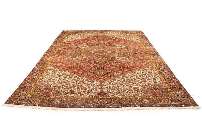 Vintage Red Geometric 11X15 Heriz Persian Rug - 3