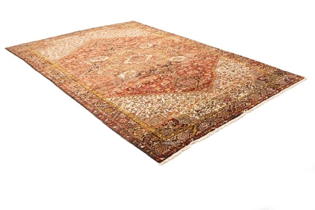 Vintage Red Geometric 11X15 Heriz Persian Rug - 6