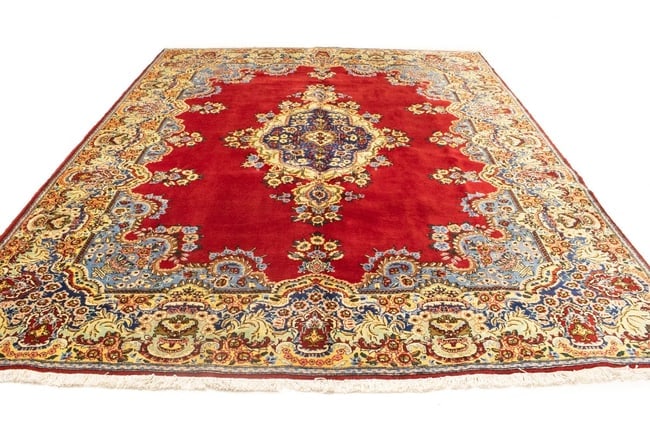 Vintage Floral Classic Red 10X13 Tabriz Persian Rug - 7