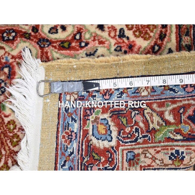 Yellow, Antique Persian Sherkat, Hand Knotted Pure Wool Oversized Rug - 10
