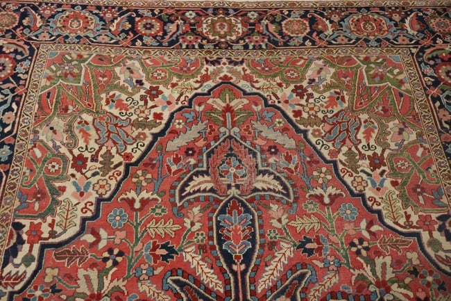 Pre-1900 Antique Heriz Serapi Persian Area Rug 8x12 - 7
