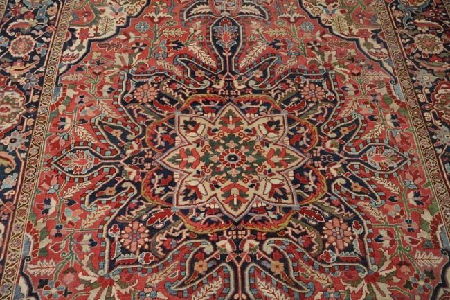 Pre-1900 Antique Heriz Serapi Persian Area Rug 8x12 - 8