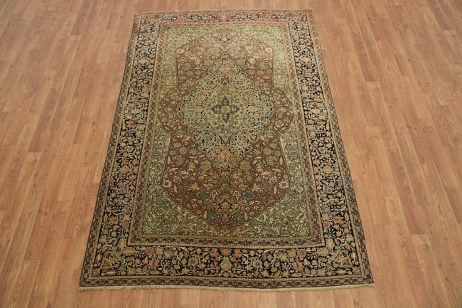 Pre-1900 Antique Sarouk Farahan Persian Wool Rug 4x7 - 3