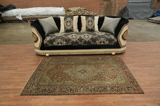 Pre-1900 Antique Sarouk Farahan Persian Wool Rug 4x7 - 4