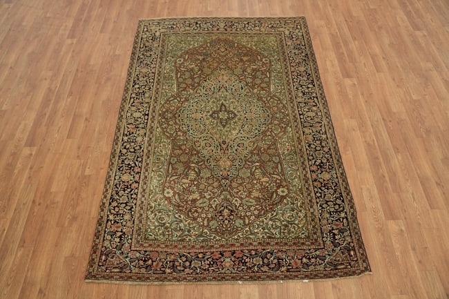 Pre-1900 Antique Sarouk Farahan Persian Wool Rug 4x7 - 5