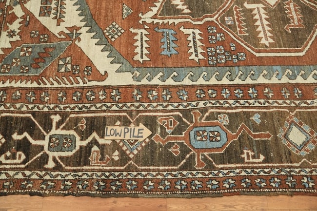 Antique Vegetable Dye Heriz Serapi Persian Area Rug 10x13 - 16