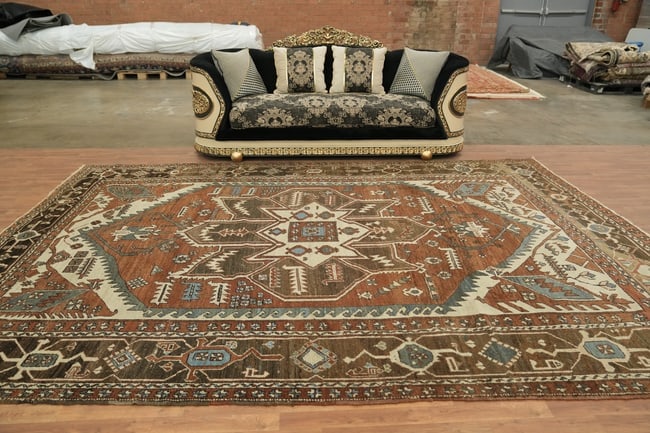 Antique Vegetable Dye Heriz Serapi Persian Area Rug 10x13 - 4
