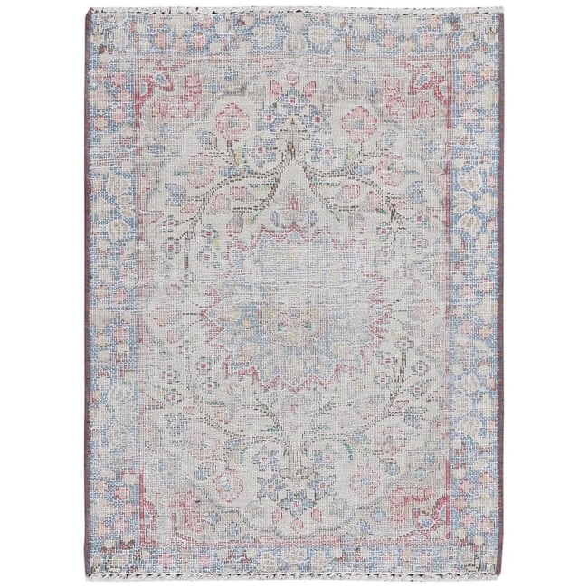 Ivory, Vintage Persian Kerman, Worn Wool Hand Knotted Mat Rug: Title: Ivory, Vintage Persian Kerman, Worn Wool Hand Knotted Mat Rug Description:This is a truly genuine one-of-a-kind. It has been Knotted for months and months in the centuries-old weaving craftsman