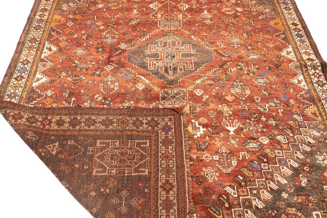 Vintage Rusty Red Tribal 5'9X8'5 Shiraz Persian Rug - 16