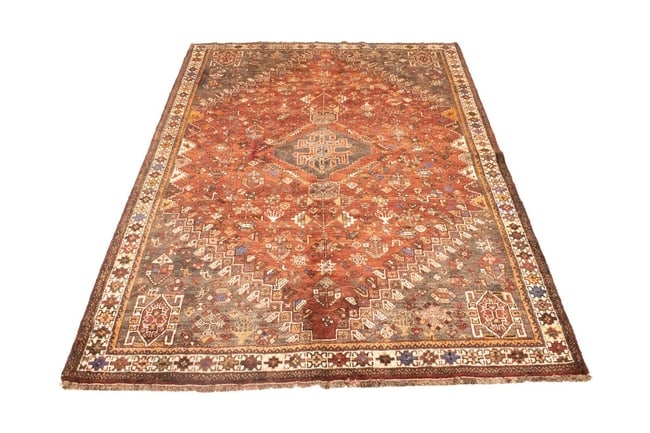 Vintage Rusty Red Tribal 5'9X8'5 Shiraz Persian Rug - 7