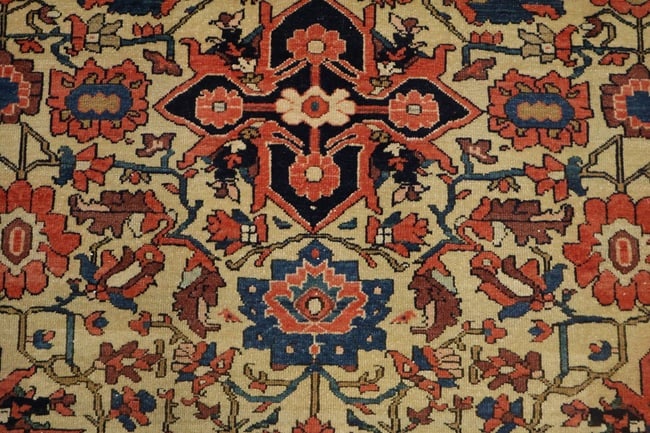Pre-1900 Antique Vegetable Dye Sarouk Farahan Persian Rug 4x6 - 8