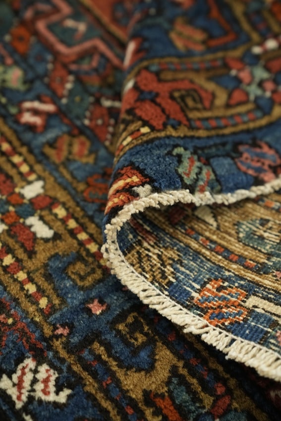 Antique Heriz Serapi Persian Runner Wool Rug 3x13 - 15