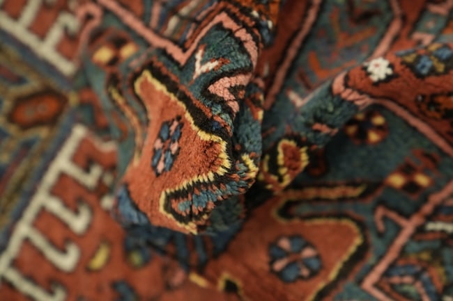 Antique Heriz Serapi Persian Runner Wool Rug 3x13 - 16