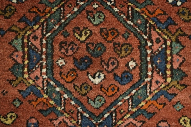 Antique Heriz Serapi Persian Runner Wool Rug 3x13 - 8
