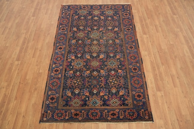 Blue Antique Balouch Persian Wool Rug 4x7 - 2