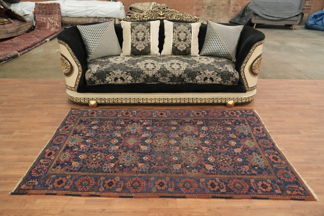 Blue Antique Balouch Persian Wool Rug 4x7 - 3