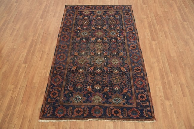 Blue Antique Balouch Persian Wool Rug 4x7 - 4