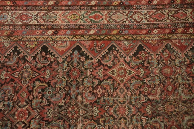 Pre-1900 Antique Malayer Persian Large Wool Rug 7x17 - 9