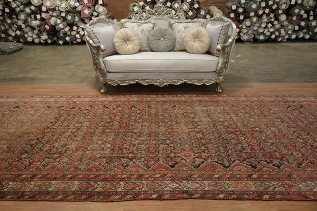 Pre-1900 Antique Malayer Persian Large Wool Rug 7x17 - 3