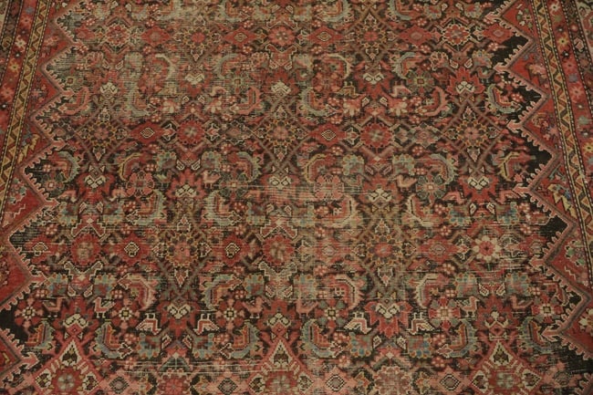 Pre-1900 Antique Malayer Persian Large Wool Rug 7x17 - 7