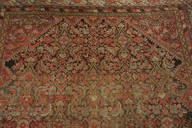 Pre-1900 Antique Malayer Persian Large Wool Rug 7x17 - 8