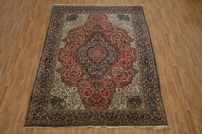 Antique Sarouk Farahan Persian Wool Area Rug 8x11 - 3