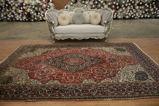 Antique Sarouk Farahan Persian Wool Area Rug 8x11 - 4