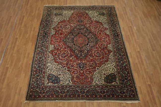 Antique Sarouk Farahan Persian Wool Area Rug 8x11 - 5
