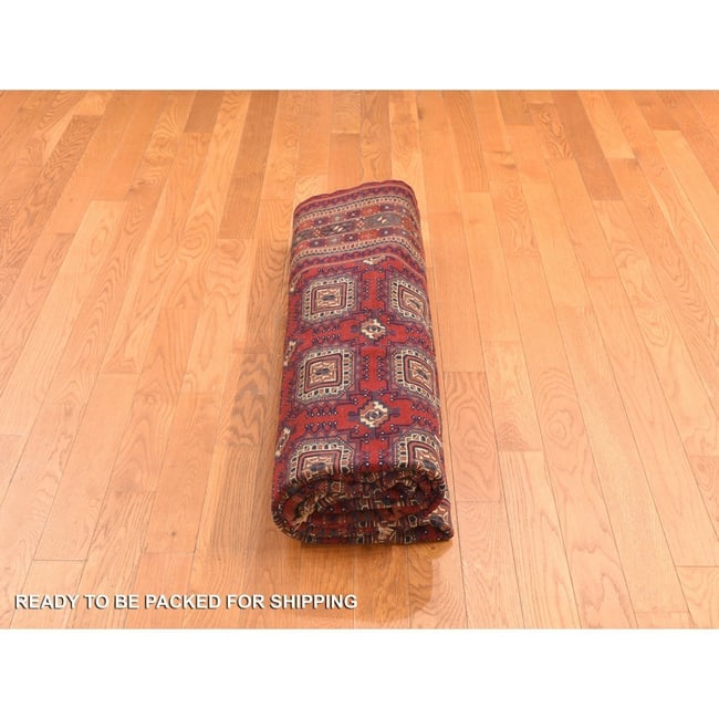 Angels Red Antique Tourkaman Clean Hand Knotted Pure Wool Rug - 9