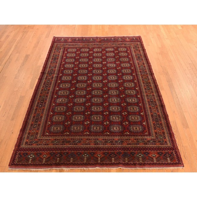Angels Red Antique Tourkaman Clean Hand Knotted Pure Wool Rug - 2