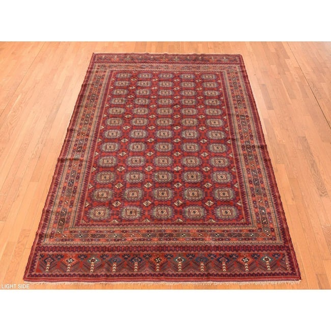 Angels Red Antique Tourkaman Clean Hand Knotted Pure Wool Rug - 3